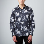 Ghost Carnation Button-Up Shirt // Black (2XL)