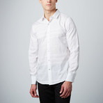 Monotone Plaid Button-Up Shirt // White (2XL)