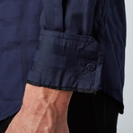 Monotone Plaid Button-Up Shirt // Blue (2XL)