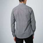 Speckled Button-Up Shirt // White + Black (L)