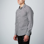 Gothic Windowpane Button-Up Shirt // White + Black (L)