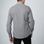 Gothic Windowpane Button-Up Shirt // White + Black (3XL)