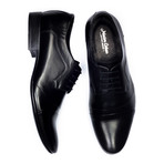 Curved Captoe Leather Derby // Black (Euro: 44)