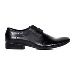 Curved Captoe Leather Derby // Black (Euro: 44)