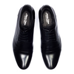 Curved Captoe Leather Derby // Black (Euro: 44)