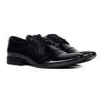 Curved Captoe Leather Derby // Black (Euro: 44)