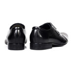 Curved Captoe Leather Derby // Black (Euro: 44)