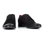Contrast Stitched Nubuck Derby // Black + Red (Euro: 42)