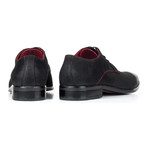 Contrast Stitched Nubuck Derby // Black + Red (Euro: 42)