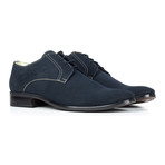 Contrast Stitched Nubuck Derby // Navy + Cream (Euro: 40)