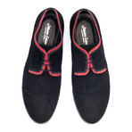 Contrast Piped Captoe Derby // Black + Red (Euro: 42)