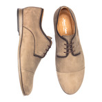 Contrast Piped Captoe Derby // Latte + Brown (Euro: 45)