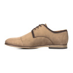 Contrast Piped Captoe Derby // Latte + Brown (Euro: 43)