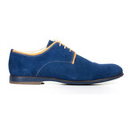 Contrast Piped Captoe Derby // Bright Blue + Brown (Euro: 45)