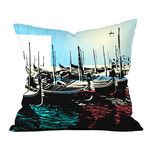 Venice Gondolas // Throw Pillow (18"L x 18"W)
