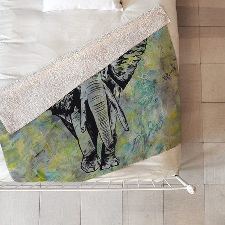 The Tough Elephant // Fleece Throw Blanket (Medium)
