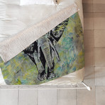 The Tough Elephant // Fleece Throw Blanket (Medium)