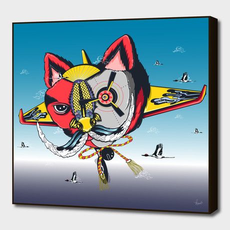 Cat + Fish 3 (16"W x 16"H x 2"D: Art Block)