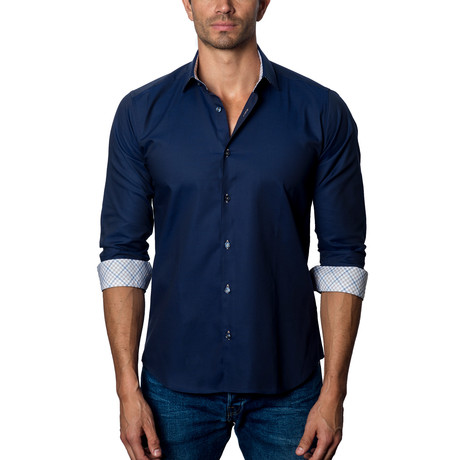 Woven Button-Up // Dark Navy (S)