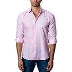 Woven Button-Up // Pink + White (M)