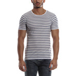 Short-Sleeve Striped Shirt // White (XL)