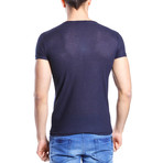 Solid Thin T-Shirt // Navy (XL)