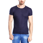 Solid Thin T-Shirt // Navy (L)
