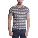 Cross-Stripe T-Shirt // Khaki (2XL)