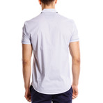 Short-Sleeve Button Up // Blue + White (XL)