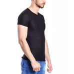 Solid Thin T-Shirt // Black (M)