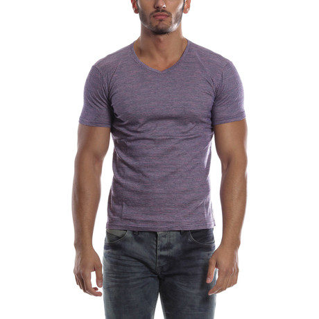 Textured T-Shirt // Purple (XL)