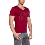 Think Twice Graphic T-Shirt // Burgundy (2XL)