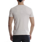 Droped Collar T-Shirt // Ecru (XL)
