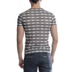Cross-Stripe T-Shirt // Khaki (XL)