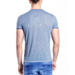 Diamond Print T-Shirt // Blue (XL)