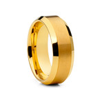 8mm Beveled Tungsten Ring // Gold (Size 8)
