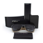Porsche Sunglasses // Carbon Sand Frame + Grey Lens (Size: 58mm)