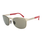 Porsche Oval Sunglasses // Gold Frame + Grey Lens