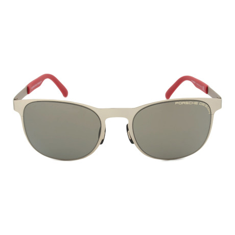 Porsche Oval Sunglasses // Gold Frame + Grey Lens