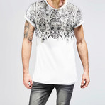 Tribal Skull Tee // Black + White (S)