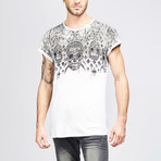 Tribal Skull Tee // Black + White (S)