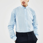 Mini Dot Slim Fit Shirt // Blue + Black (XL)