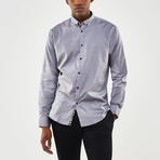 Textured Weave Chambray Slim Fit Shirt // Gray (L)