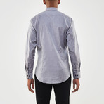 Textured Weave Chambray Slim Fit Shirt // Gray (XL)
