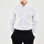 Contrast Trimmed Placket Slim Fit Shirt // White (XL)