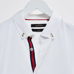 Contrast Trimmed Placket Slim Fit Shirt // White (S)