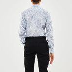 Paisley Slim Fit Shirt // Blue + White (L)