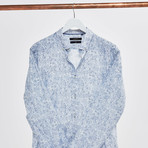 Paisley Slim Fit Shirt // Blue + White (XL)