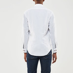 Denim Trimmed Placket Slim Fit Shirt // White (M)