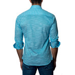 Circle Woven Button-Up // Light Blue (S)